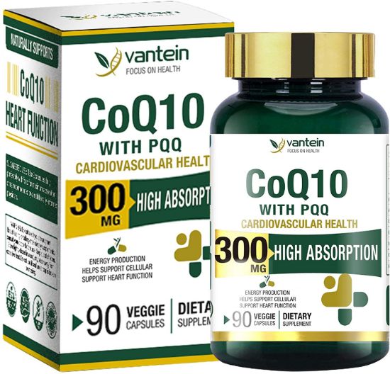 CoQ10 with PQQ, High Absorption Q10 Coenzyme 300mg 90 Vegetarian Softgels, Heart Health and Energy Production