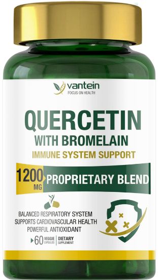 Zinc Quercetin 1200mg, 60 Vitamins Capsules and Quercetin Elderberry Powerfully Supports Cardiovascular Health Respiratory System and Bioflavonoids for Cellular Function, Vegan