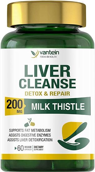 Liver Cleanse Detox & Repair, Liver Support Supplement Artichoke - Dandelion Root Support Healthy Liver Function Detox Cleanse Capsules Boost Immune System Relief with Milk Thistle Extract