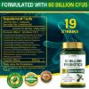 Probiotics, 60 Billion CFU 19 Strains Prebiotic Blend, Keep Digestive System Healthy, Immune System Enhancement Probiotics for Women Men, 60 Veggie Capsules