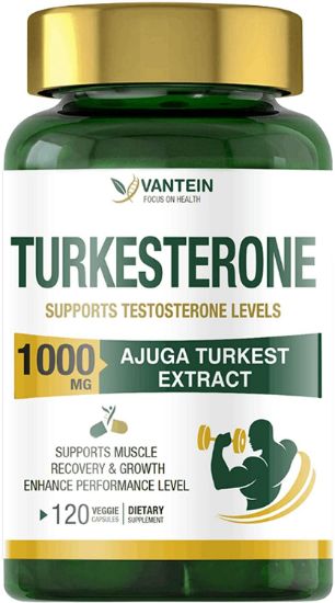 VANTEIN Turkesterone Supplement 1000mg, Muscle Building and Mood Boost, Male Strength Enhancer and Immune Booster - 120 Vegan Capsules