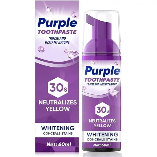 Teeth Whitening, Tooth Stain Removal, Teeth Whitening Booster, Purple Toothpaste