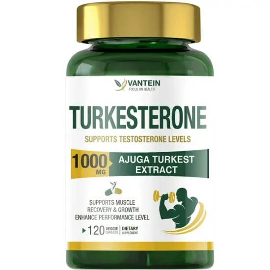 Turkesterone Supplement 1000mg, Muscle Building and Mood Boost, Male Strength Enhancer and Immune Booster，120 Vegan Capsules