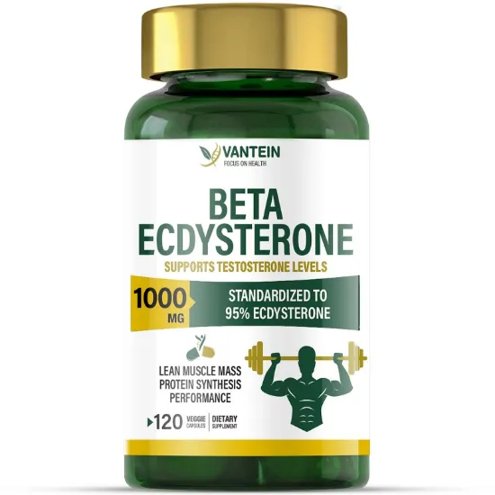 Ecdysterone Supplement 1000mg, Natural Anabolic Dietary Supplement - Improve Muscle Mass and Mood Boost, Enhanced Absorption - 120 Veg Caps