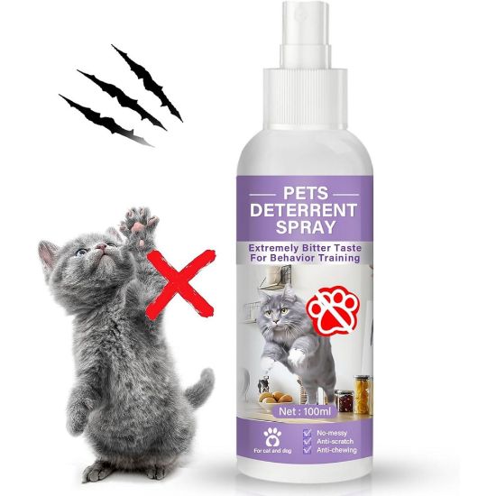 Cat Spray Deterrent, Effective Cat Scratch Furniture Protector, Safe Formula, Suitable for Cats and Dogs, Indoor & Outdoor Use