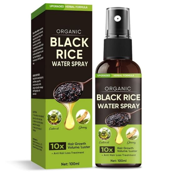 Picture of Rice Water for Hair Growth, 100mL Hair Growth Serum with Ginger Extract, Black Rice Water Spray for Stronger, Thicker and Longer Hair Regrowth, Hair Loss and Thinning Treatment for Women and Men