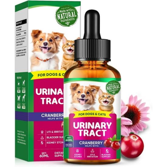 Picture of Pet UTI Treatment Drops, Dog UTI Treatment, Cat UTI Medicine, Renal Health Support for Cats&Dogs, Bladder Control, Prevent Incontinence&Bladder Stone, 60ml