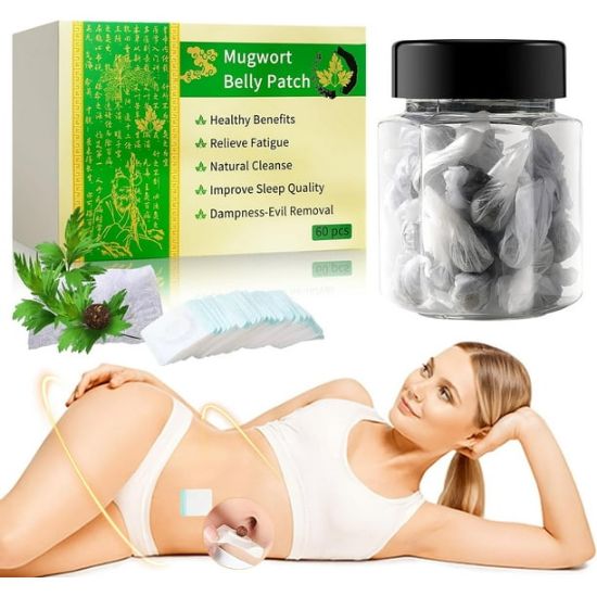 Picture of 60Pcs Be-ll-y Pa-tc-h, Natural Wor-mw-ood Essence Pil-ls, Moxa Moxibu-stion Navel Wor-mw-ood Sti-c-ker, B-ell-y Sti-ck-er